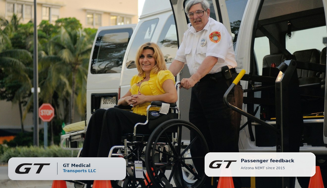 GT Medical Transports LLC passenger feedback for Arizona NEMT service